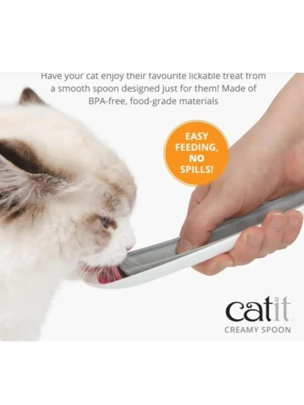 Catit Creamy Spoon Cat Treat Dispenser Feeding Spoon Accessory Tool Pet Cats GUC